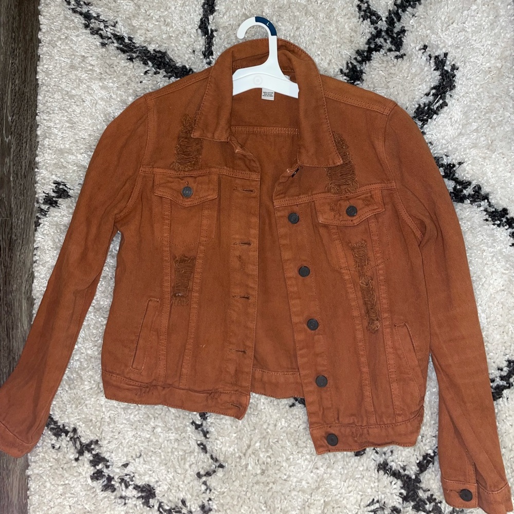 WOMENS RUST JEAN JACKET SIZE MEDIUM